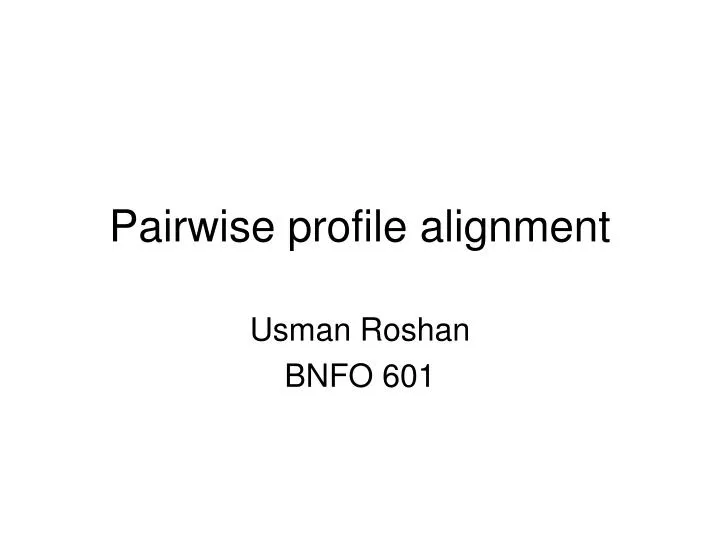 pairwise profile alignment