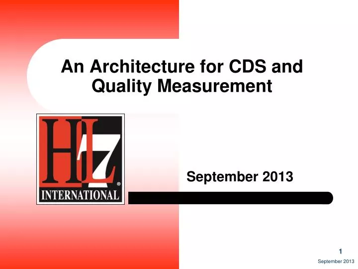 an architecture for cds and quality measurement