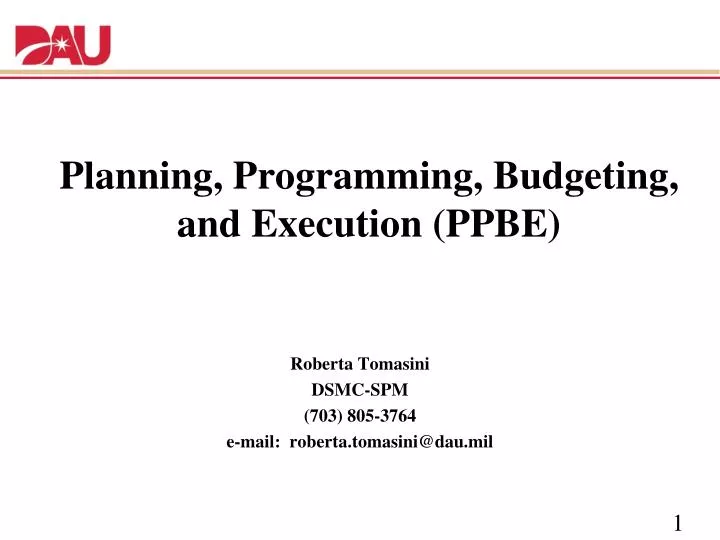 planning programming budgeting and execution ppbe