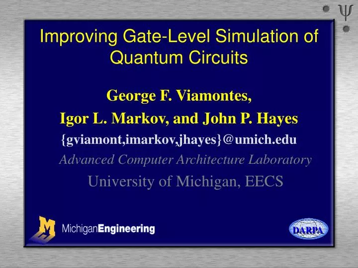 improving gate level simulation of quantum circuits