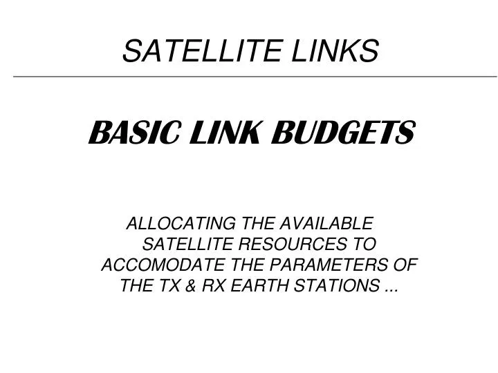 satellite links