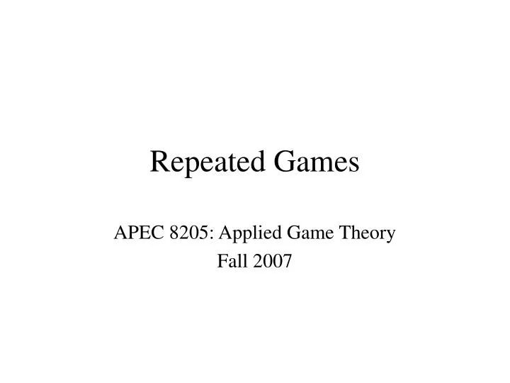 repeated games