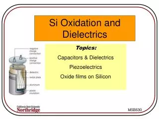 Si Oxidation and Dielectrics