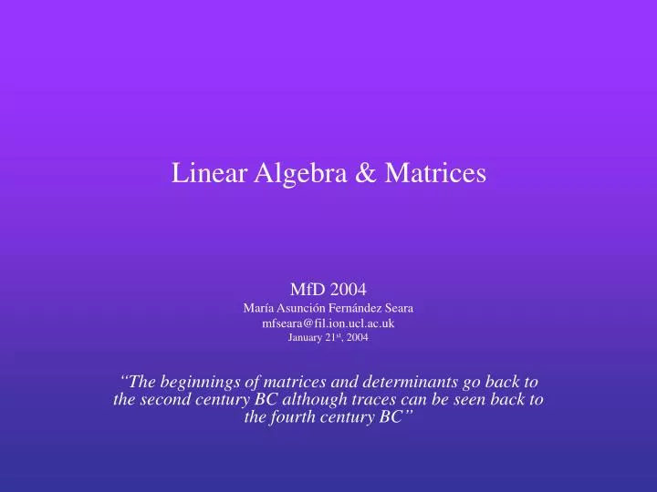 linear algebra matrices