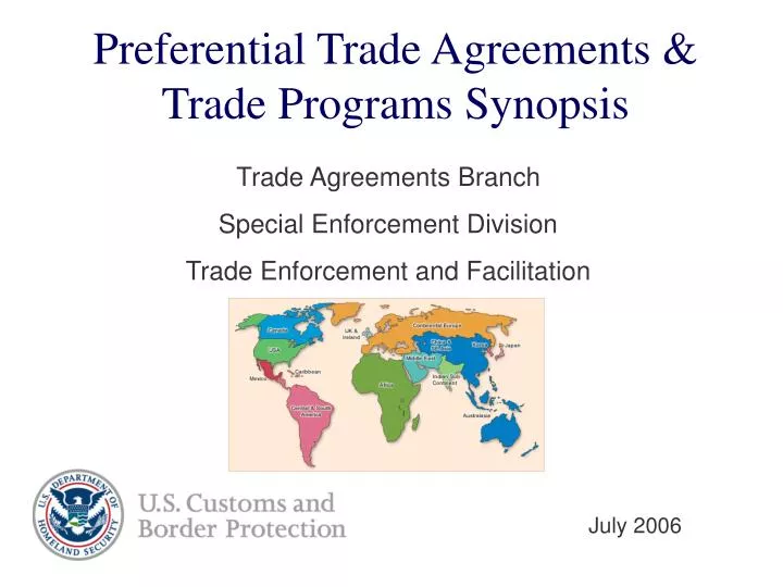 preferential trade agreements trade programs synopsis
