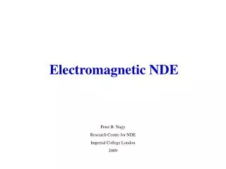 Electromagnetic NDE