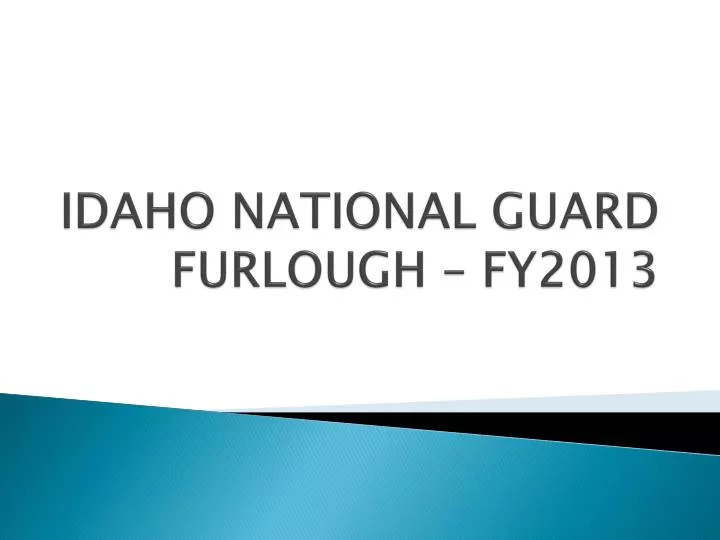 idaho national guard furlough fy2013