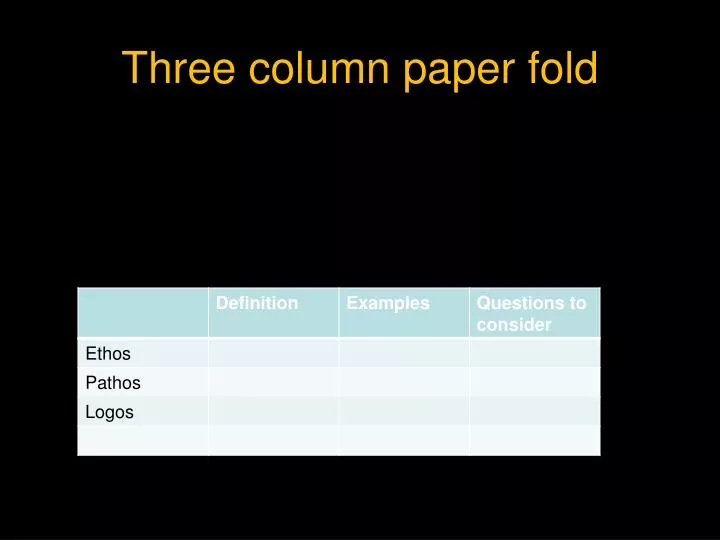 three column paper fold
