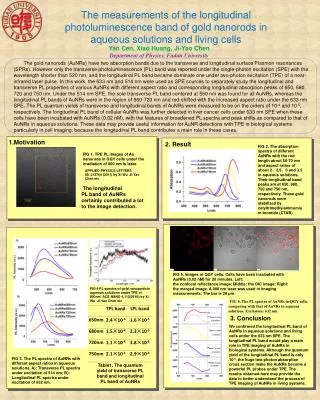 FIG 1. TPE PL images of Au nanorods in QGY cells under the irradiation of 800 nm fs laser.