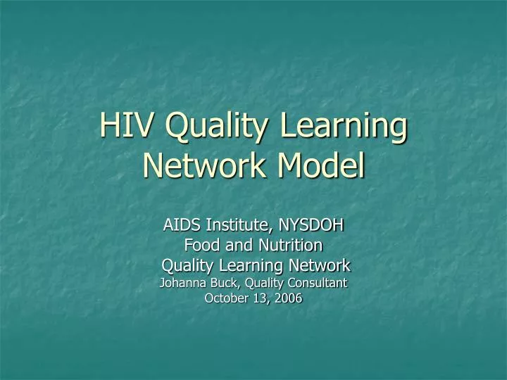hiv quality learning network model