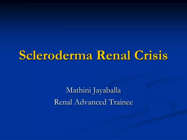 scleroderma renal crisis