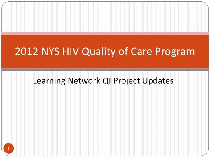 2012 nys hiv quality of care program