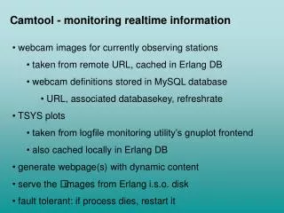 Camtool - monitoring realtime information
