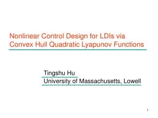 Nonlinear Control Design for LDIs via Convex Hull Quadratic Lyapunov Functions