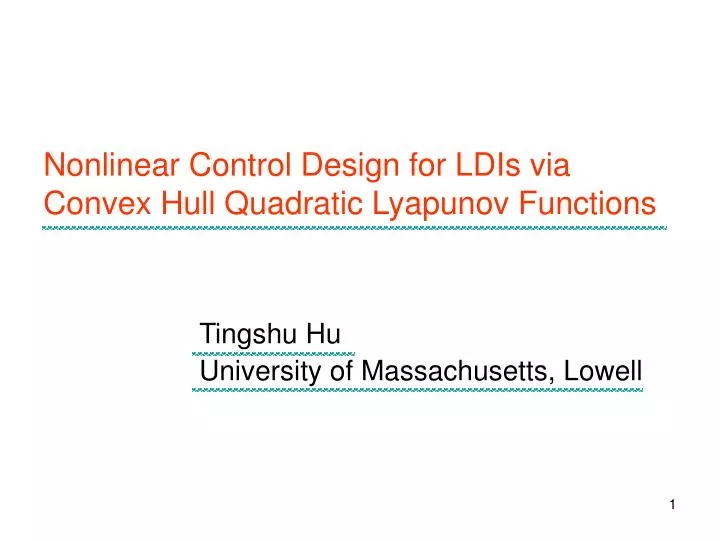 nonlinear control design for ldis via convex hull quadratic lyapunov functions