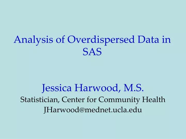 analysis of overdispersed data in sas