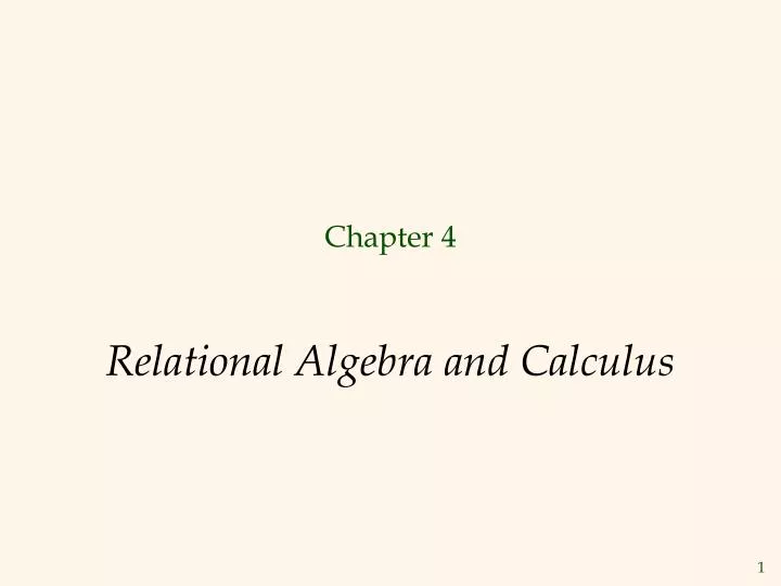 relational algebra and calculus