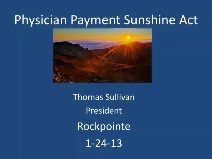 physician payment sunshine act