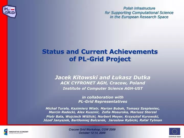 status and current achievements of pl grid project