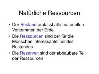 nat rliche ressourcen