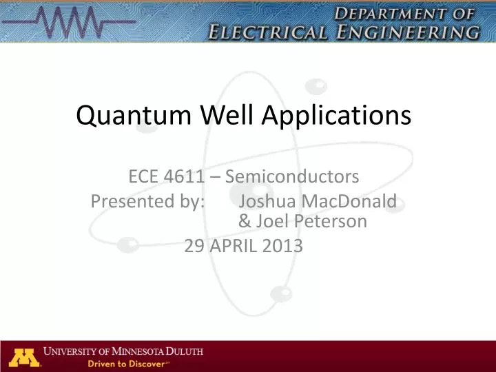 quantum well applications