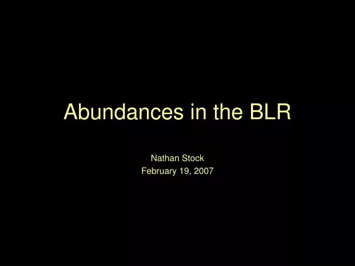 abundances in the blr