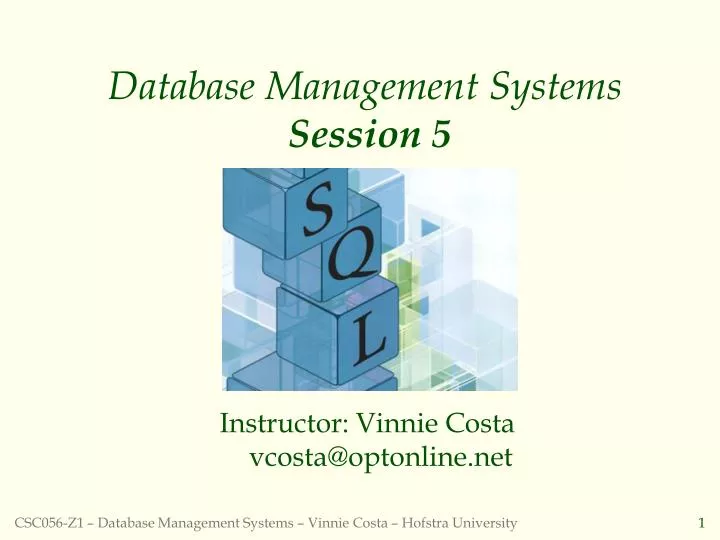 database management systems session 5