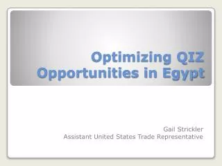 Optimizing QIZ Opportunities in Egypt