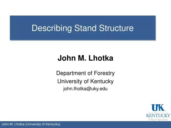 describing stand structure
