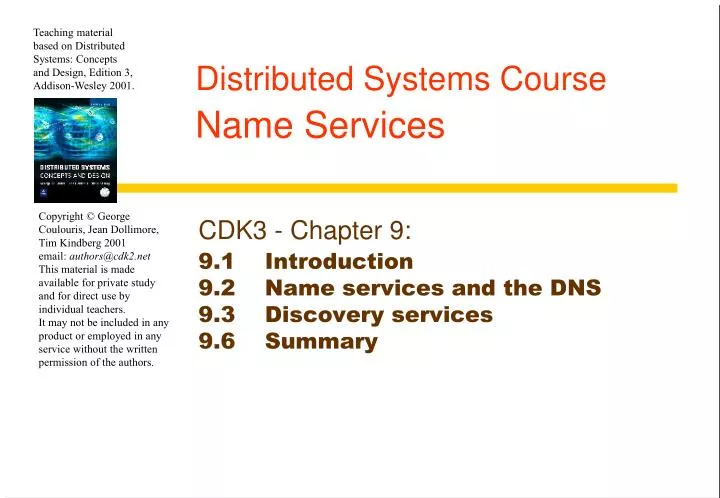 distributed systems course name services