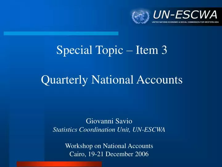 special topic item 3 quarterly national accounts