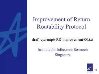 Improvement of Return Routability Protocol