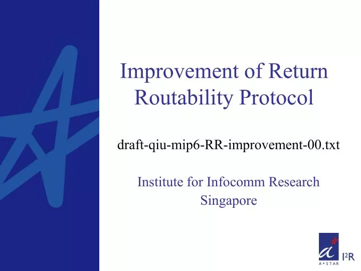 improvement of return routability protocol
