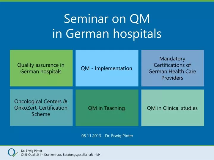 seminar on qm in german hospitals