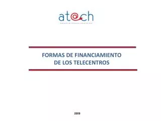FORMAS DE FINANCIAMIENTO DE LOS TELECENTROS