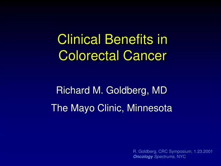 clinical benefits in colorectal cancer