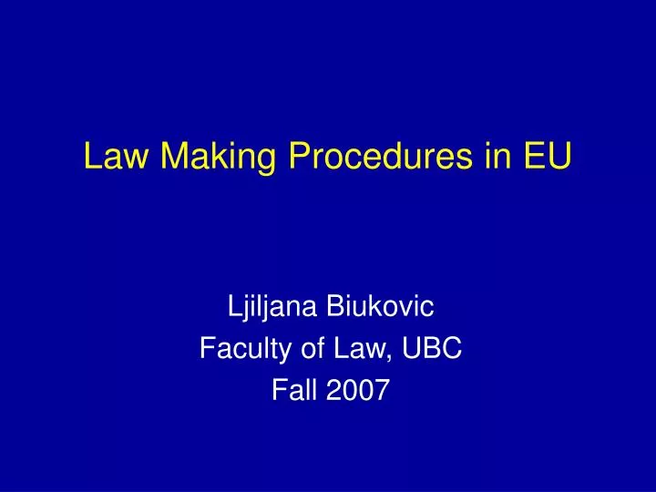 law making procedures in eu