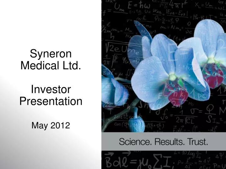 syneron medical ltd investor presentation may 2012