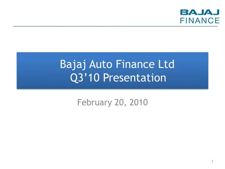 bajaj auto finance ltd q3 10 presentation