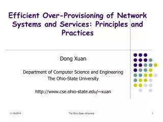 Efficient Over-Provisioning of Network Systems and Services: Principles and Practices
