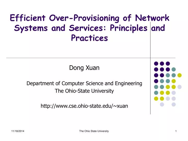 efficient over provisioning of network systems and services principles and practices