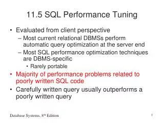11.5 SQL Performance Tuning