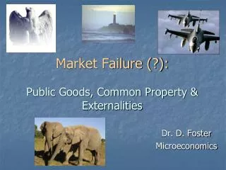 Market Failure (?): Public Goods, Common Property &amp; Externalities