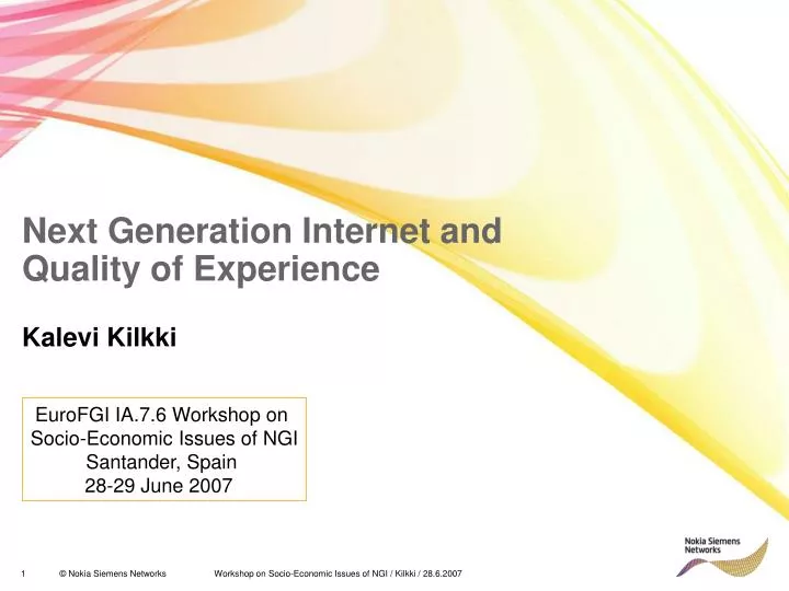 next generation internet and quality of experience