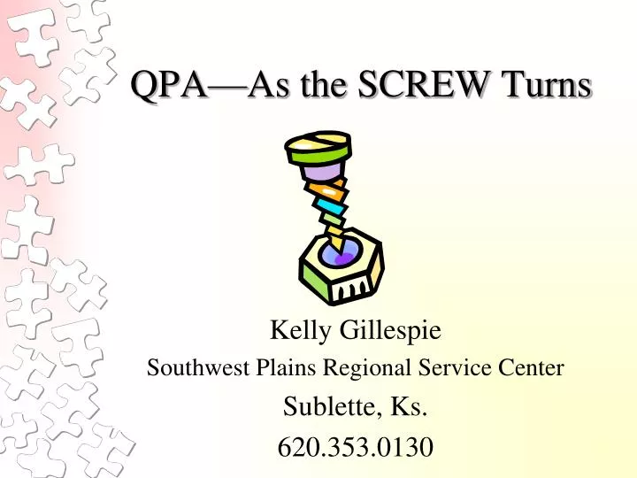 qpa as the screw turns