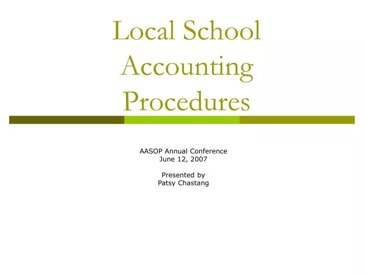 local school accounting procedures