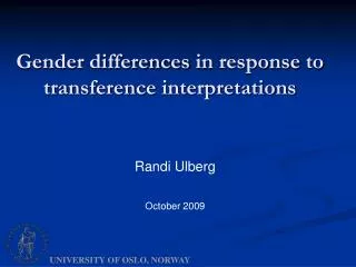 Gender differences in response to transference interpretations