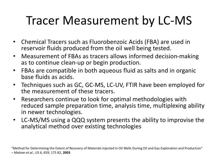 tracer measurement by lc ms