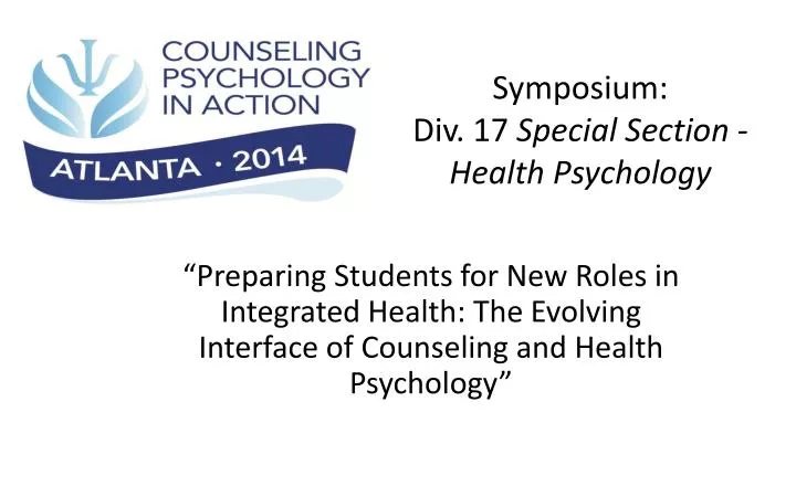 symposium div 17 special section health psychology