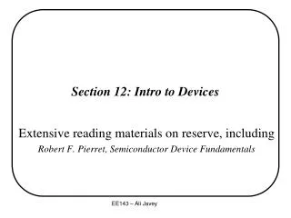 Section 12: Intro to Devices